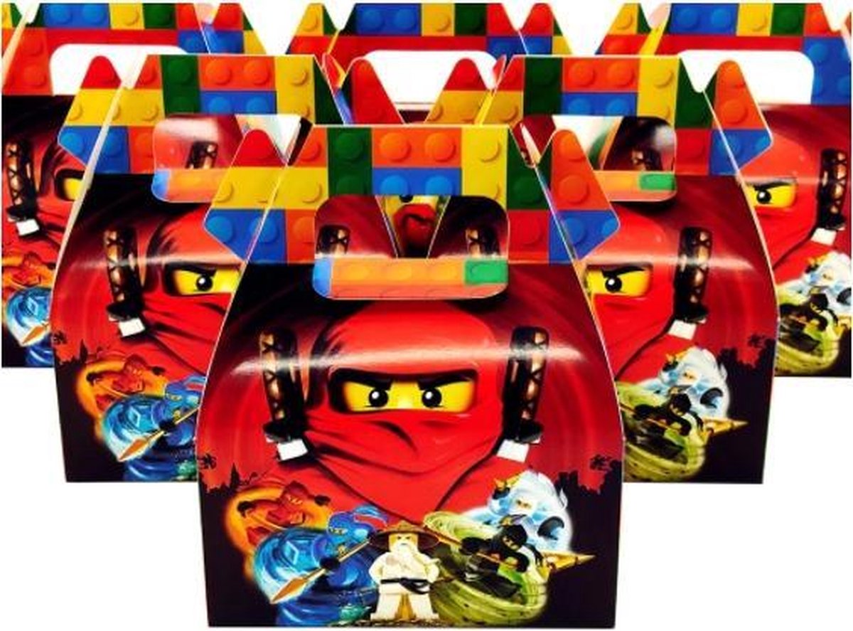 Lego Ninjago  8 Traktatie doosjes | Uitdeeldoosjes |Kinderfeestjes